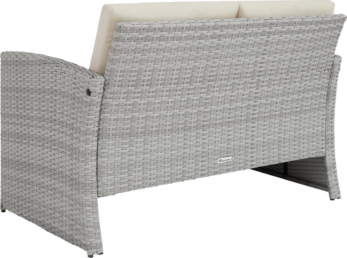 Tectake - Wicker Zitgroep Lucca, Licht - 403698 - Grijs