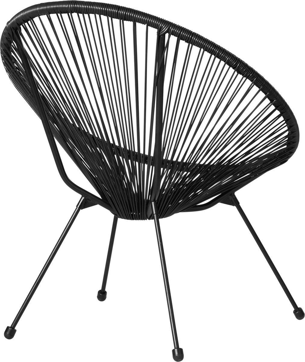 Tectake - Balkonset - Tuinset - Set Van 2 Stoelen €œSantana€ - Zwart