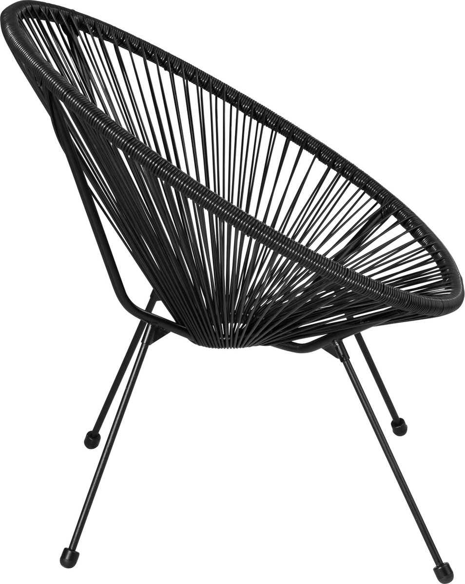 Tectake - Balkonset - Tuinset - Set Van 2 Stoelen €œSantana€ - Zwart