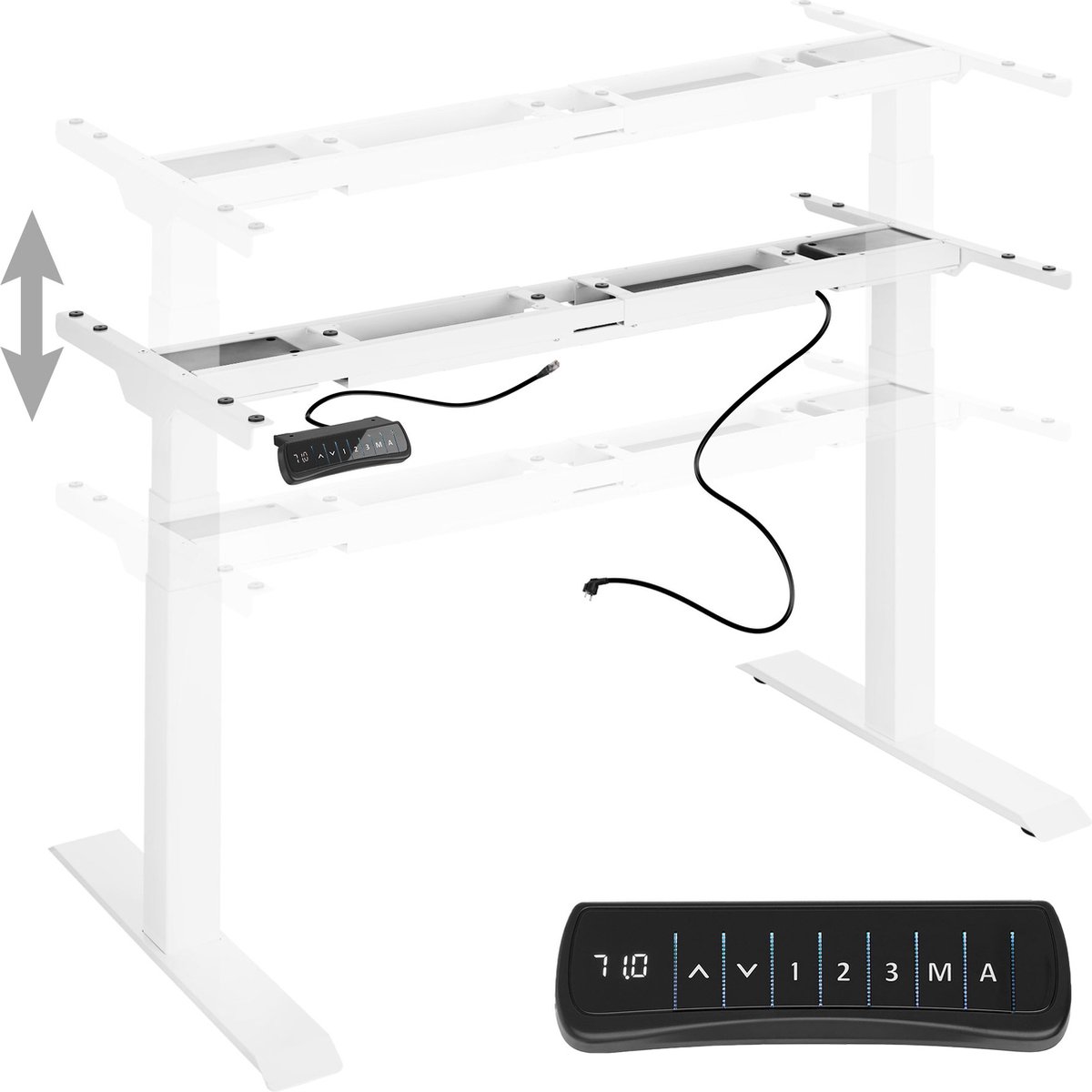 Tectake - Electrisch Tafelframe Denis -Wit - 402998