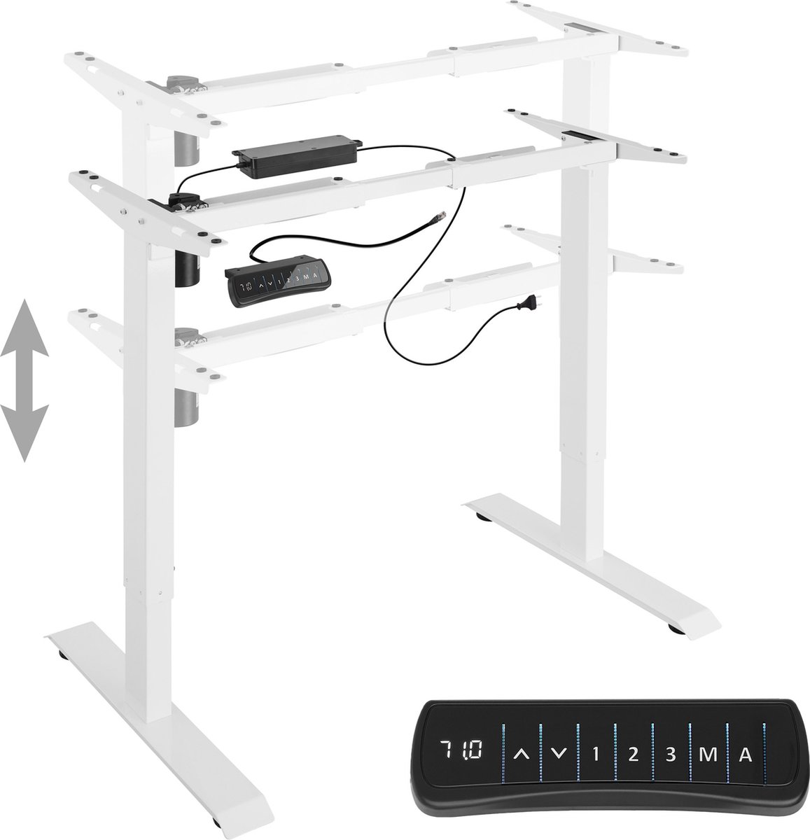 Tectake - Elektrisch Tafelframe Piotr- Wit - Memory Functie- 403000