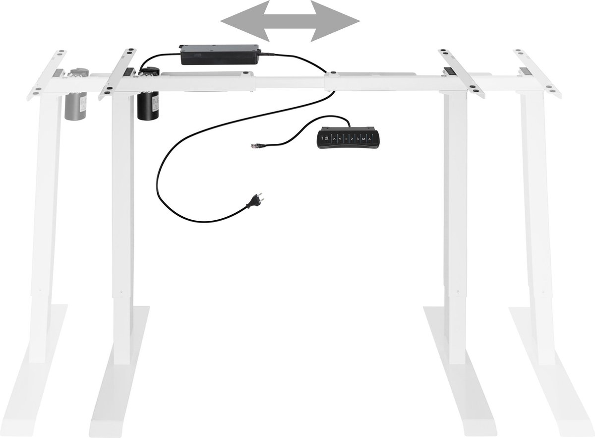Tectake - Elektrisch Tafelframe Piotr- Wit - Memory Functie- 403000