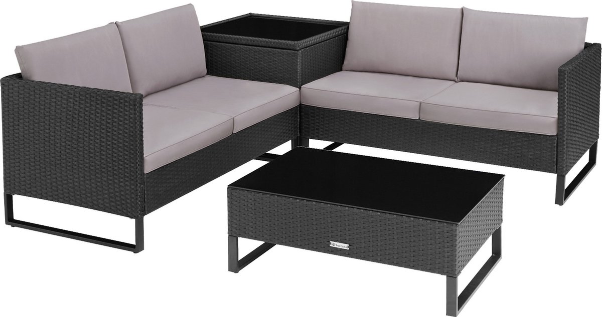 Tectake - Wicker Loungeset - Ostuni - 404300 - Zwart