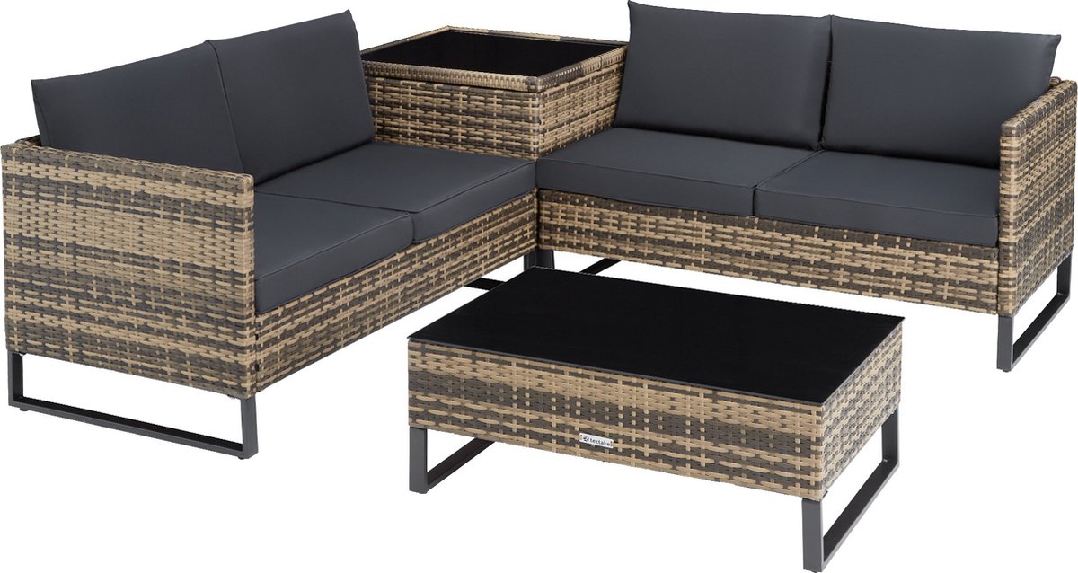 Tectake - Wicker Loungeset - Ostuni Natuur - 404302 - Bruin