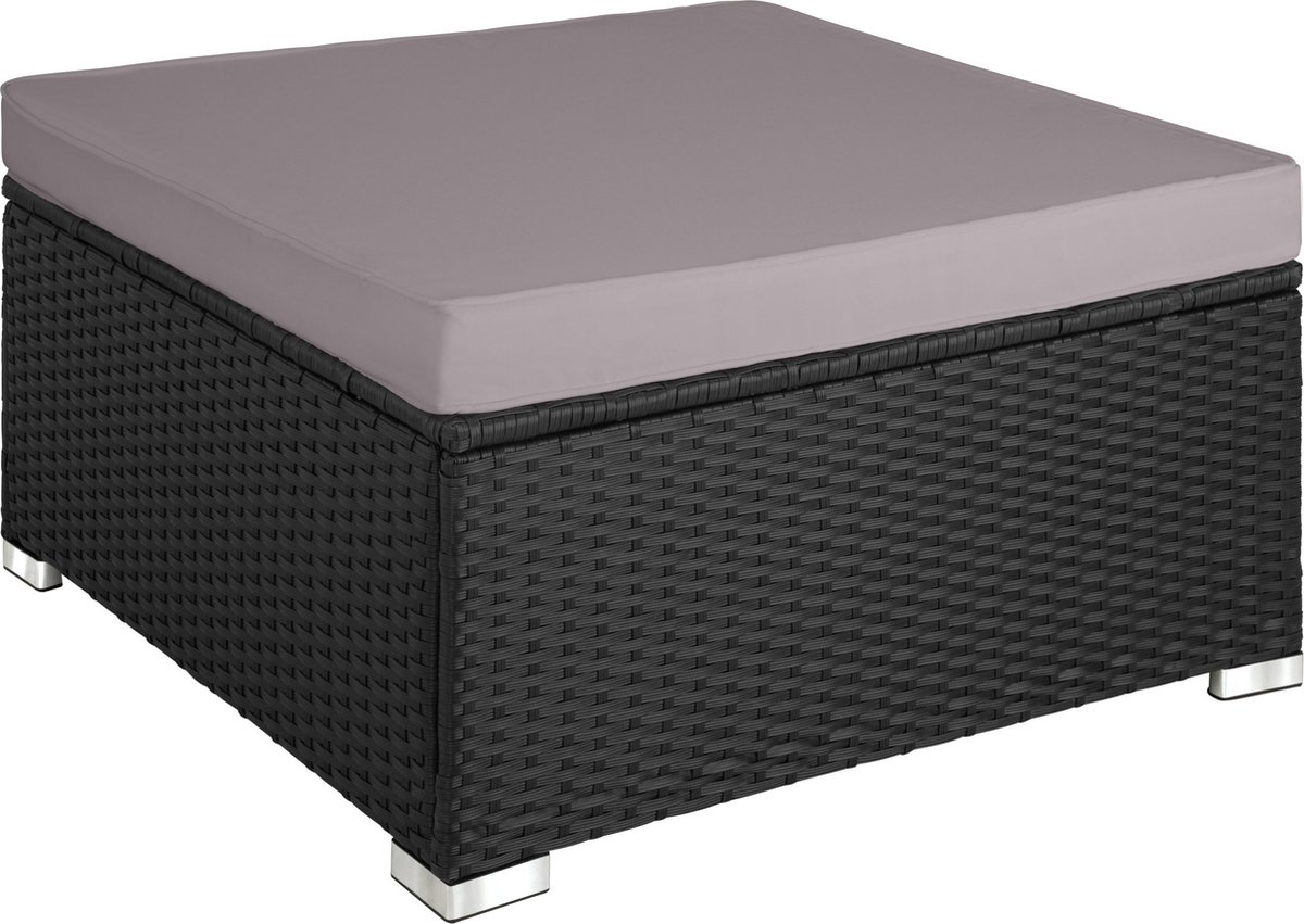 Tectake - Wicker Tuinset Loungeset- Florenz/grijs - 404325 - Zwart