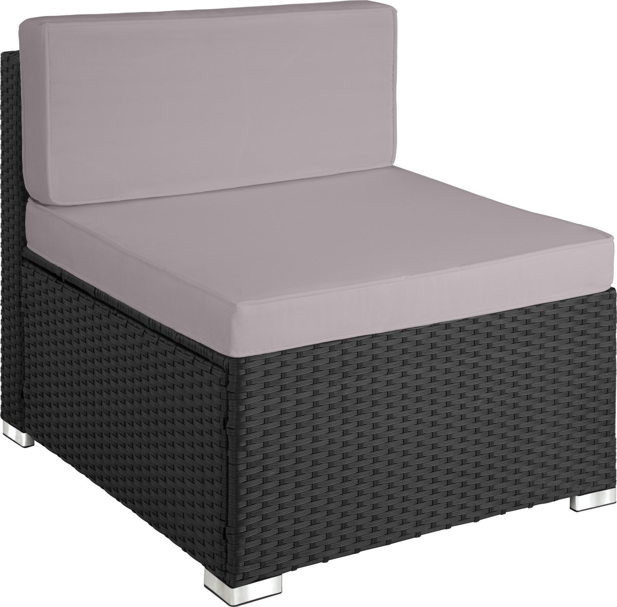 Tectake - Wicker Tuinset Loungeset- Florenz/grijs - 404325 - Zwart