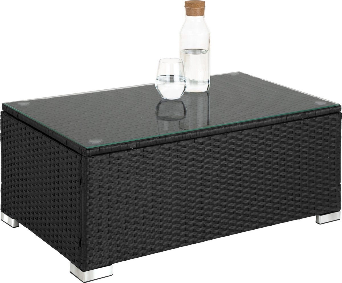 Tectake - Wicker Tuinset Loungeset- Florenz/grijs - 404325 - Zwart