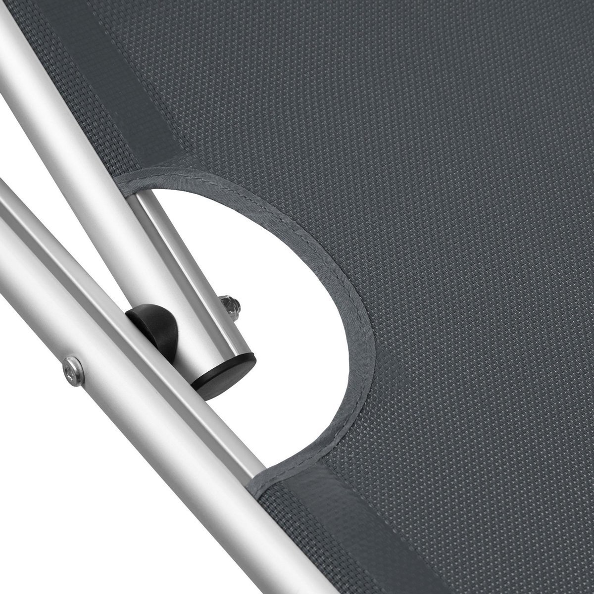 Tectake - Ligbed Zonnestoel Aurelie - Incl. Individueel Instelbaar Zonnedak- -403630 - Zwart