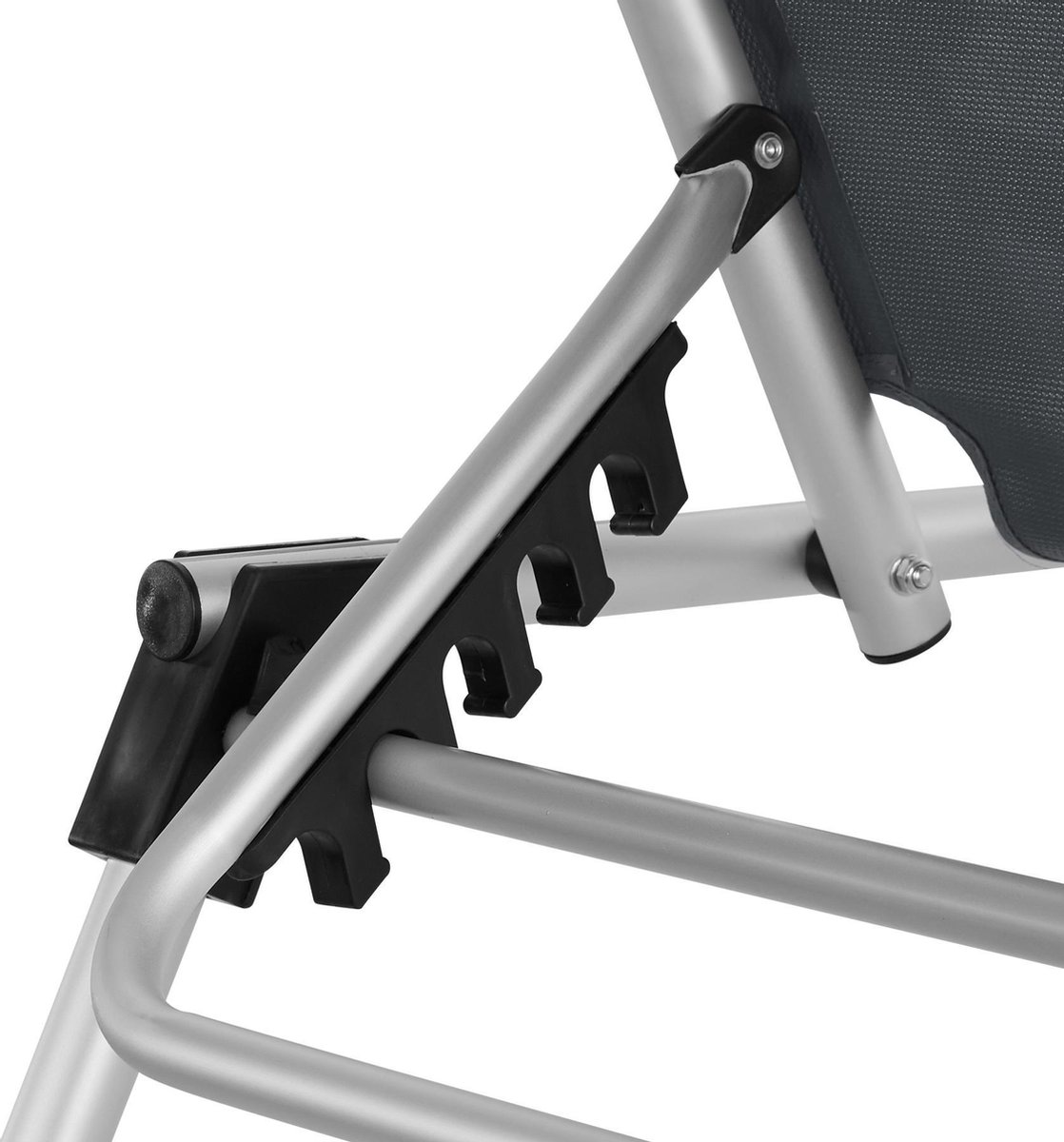 Tectake - Ligbed Zonnestoel Aurelie - Incl. Individueel Instelbaar Zonnedak- -403630 - Zwart