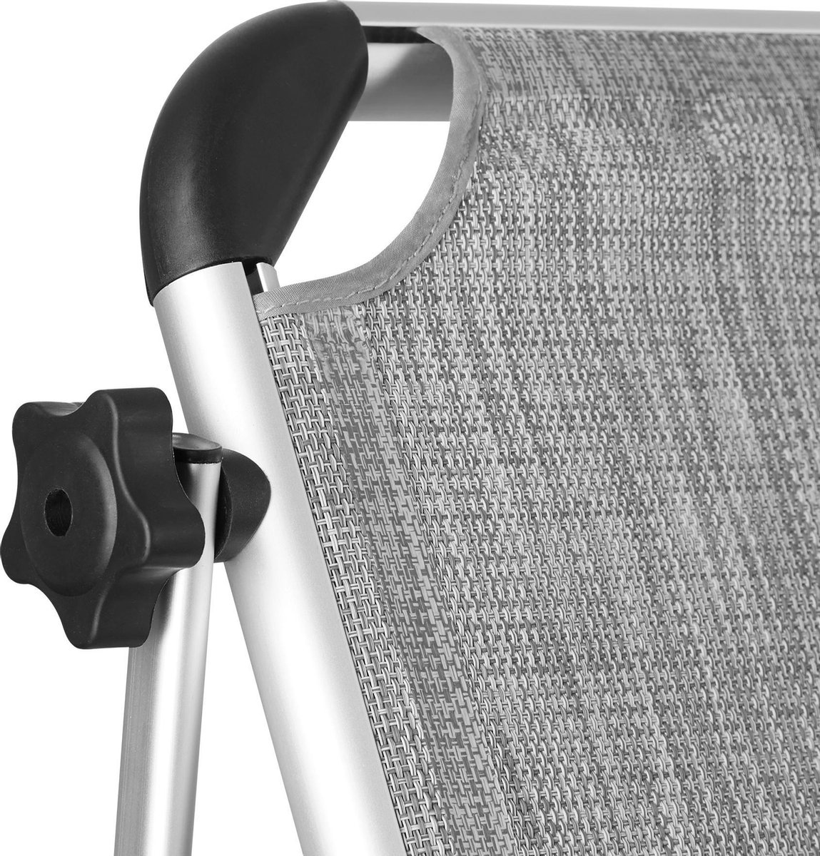 Tectake - Ligbed Zonnestoel Aurelie - Incl. Individueel Instelbaar Zonnedak- Gemeleerd - 403631 - Grijs