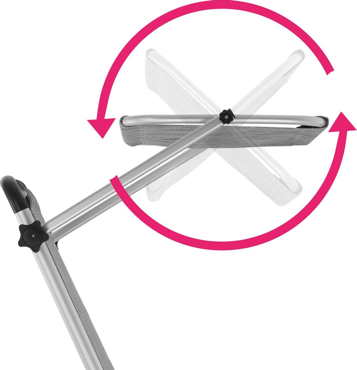 Tectake - Ligbed Zonnestoel Aurelie - Incl. Individueel Instelbaar Zonnedak- Gemeleerd - 403631 - Grijs