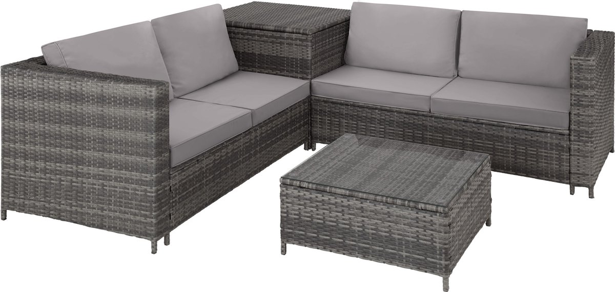 Tectake - Wicker Zitgroep Siena - Diverse Kleuren 404625 - Grijs