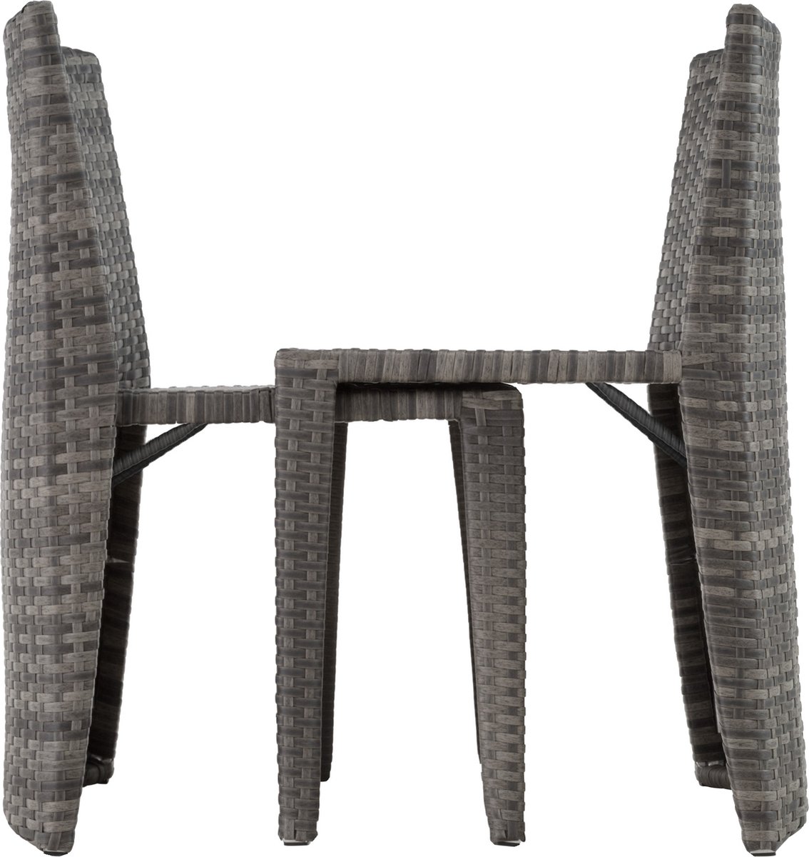 Tectake Wicker Tuinset Bistroset - Hamburg - Diverse Kleuren 404210 - Grijs