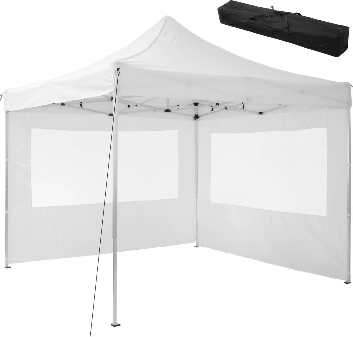Tectake - Partytent 3x3 M. Opvouwbaar - 2 Wanden - Wit 403148