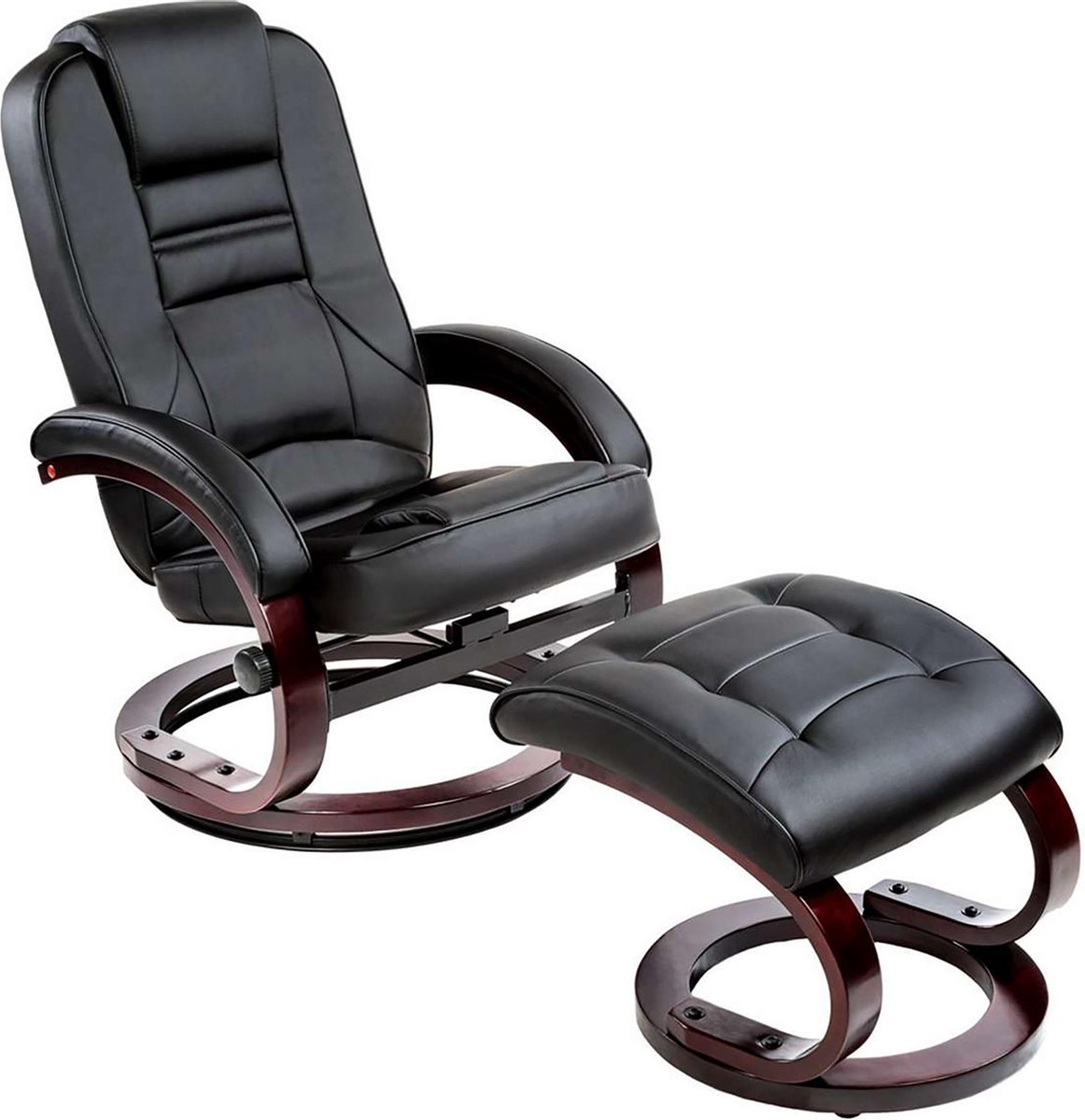 Tectake - Tv-fauteuil Met Krukje Model 2 - 403849 - Zwart