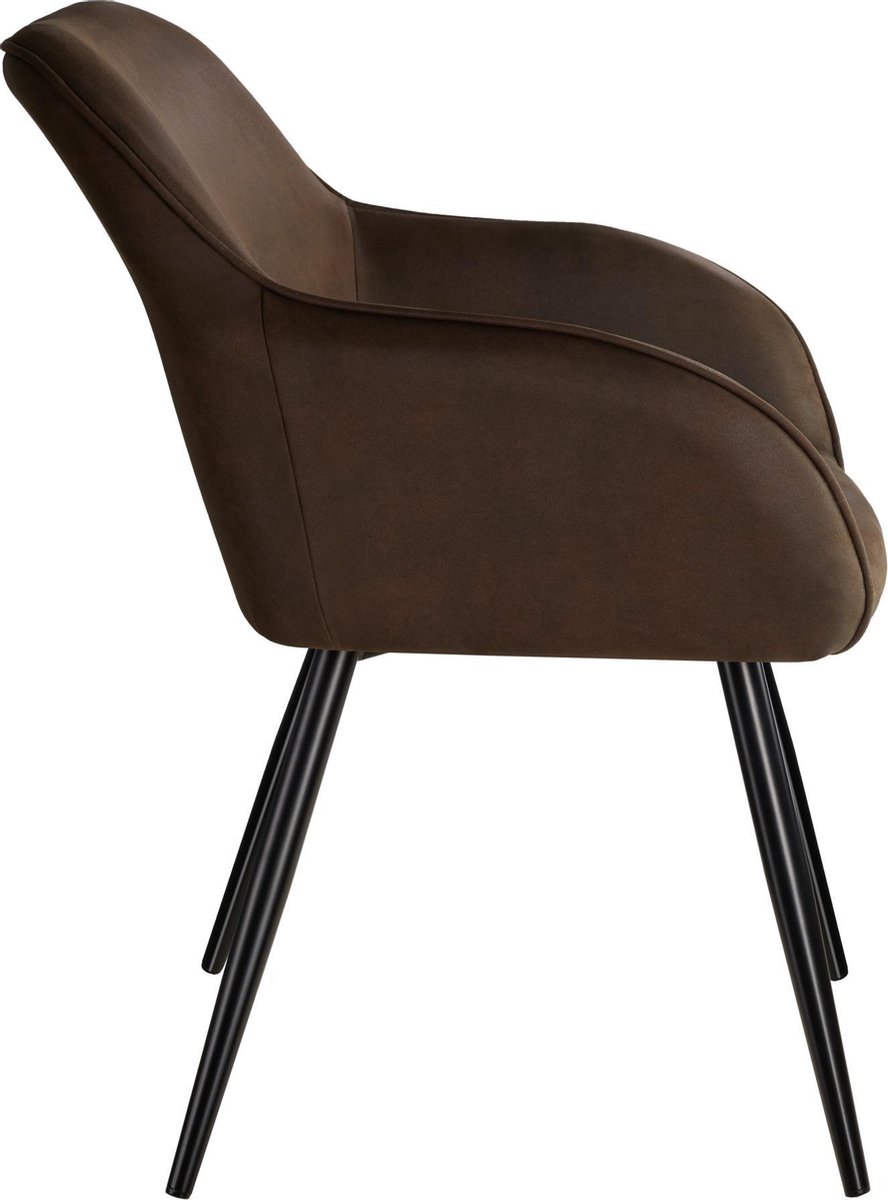 Tectake - Stoel Marilyn Stof Donker / Zwart Sku: 403668 - Bruin