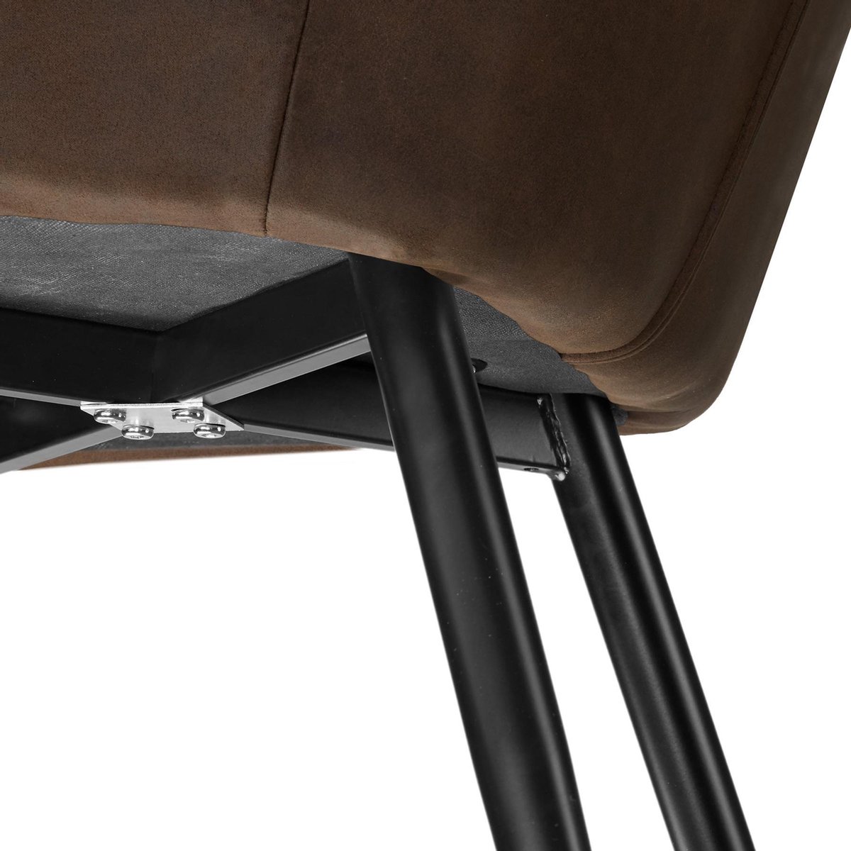 Tectake - Stoel Marilyn Stof Donker / Zwart Sku: 403668 - Bruin