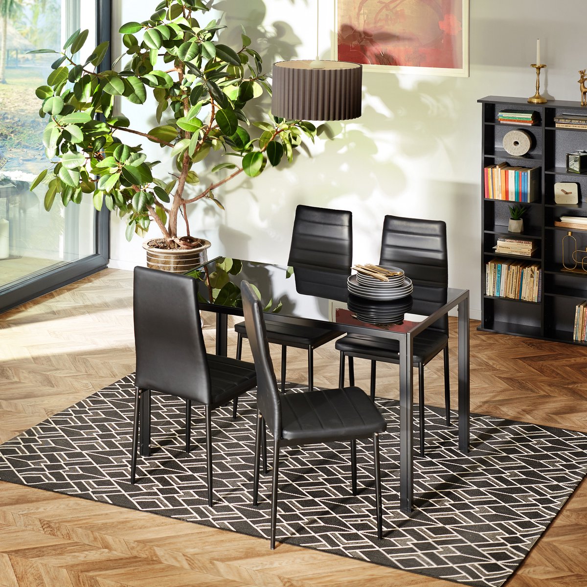 Tectake 4 Stuks Eetkamerstoel , , Eetkamerstoelen 401847 - Beige