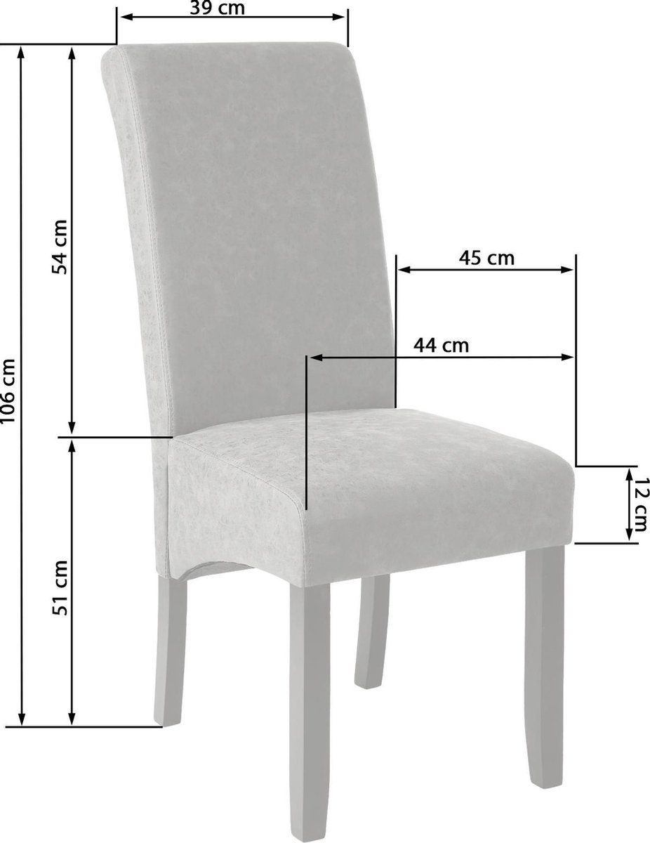 Tectake - 2x Eetkamerstoel Eetkamerstoelen Set - 401293 - Zwart