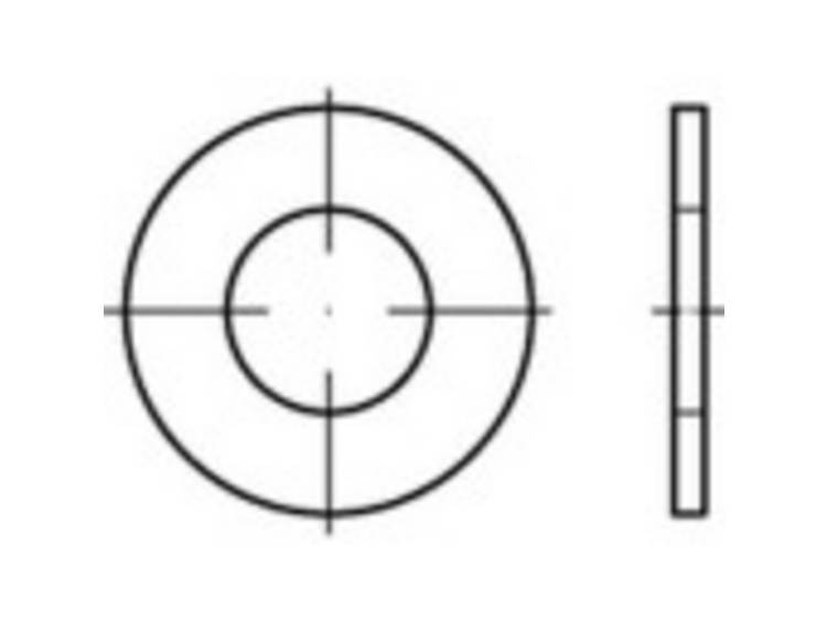 TOOLCRAFT 159221 Onderlegringen Binnendiameter: 4.3 mm Staal 200 stuk(s)