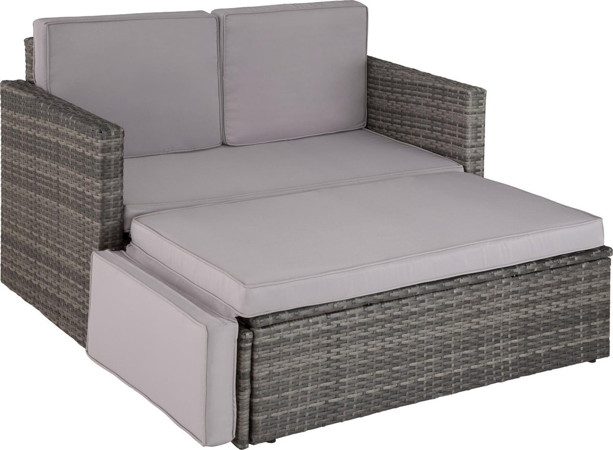 Tectake - Loungesofa Corfu-wicker Tuinset--403884 - Grijs