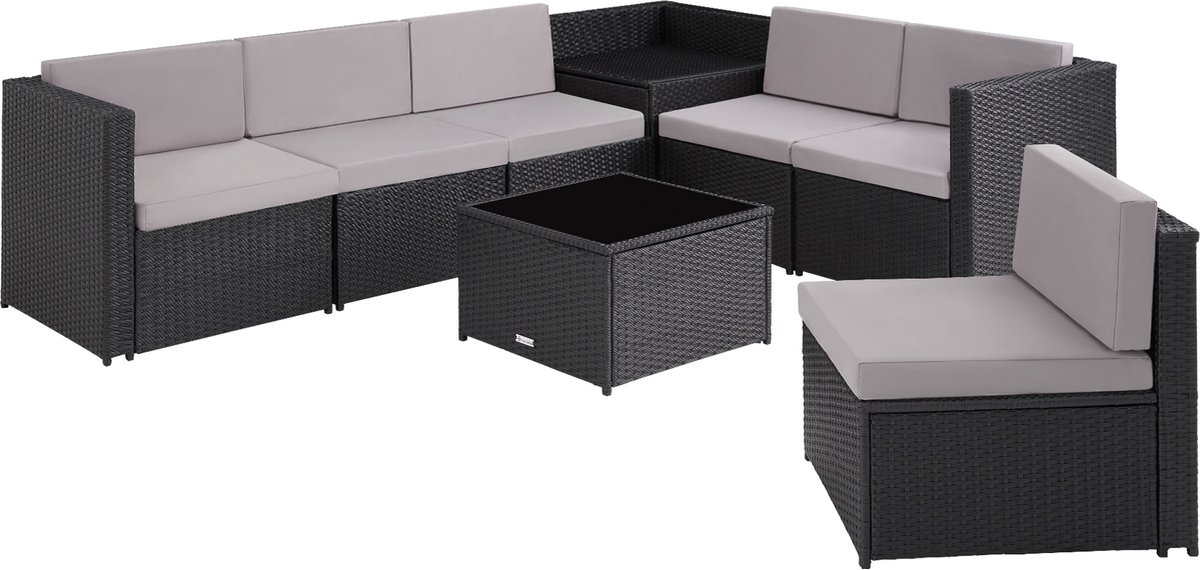 Tectake - Wicker Loungeset Verona - 404233 - Zwart