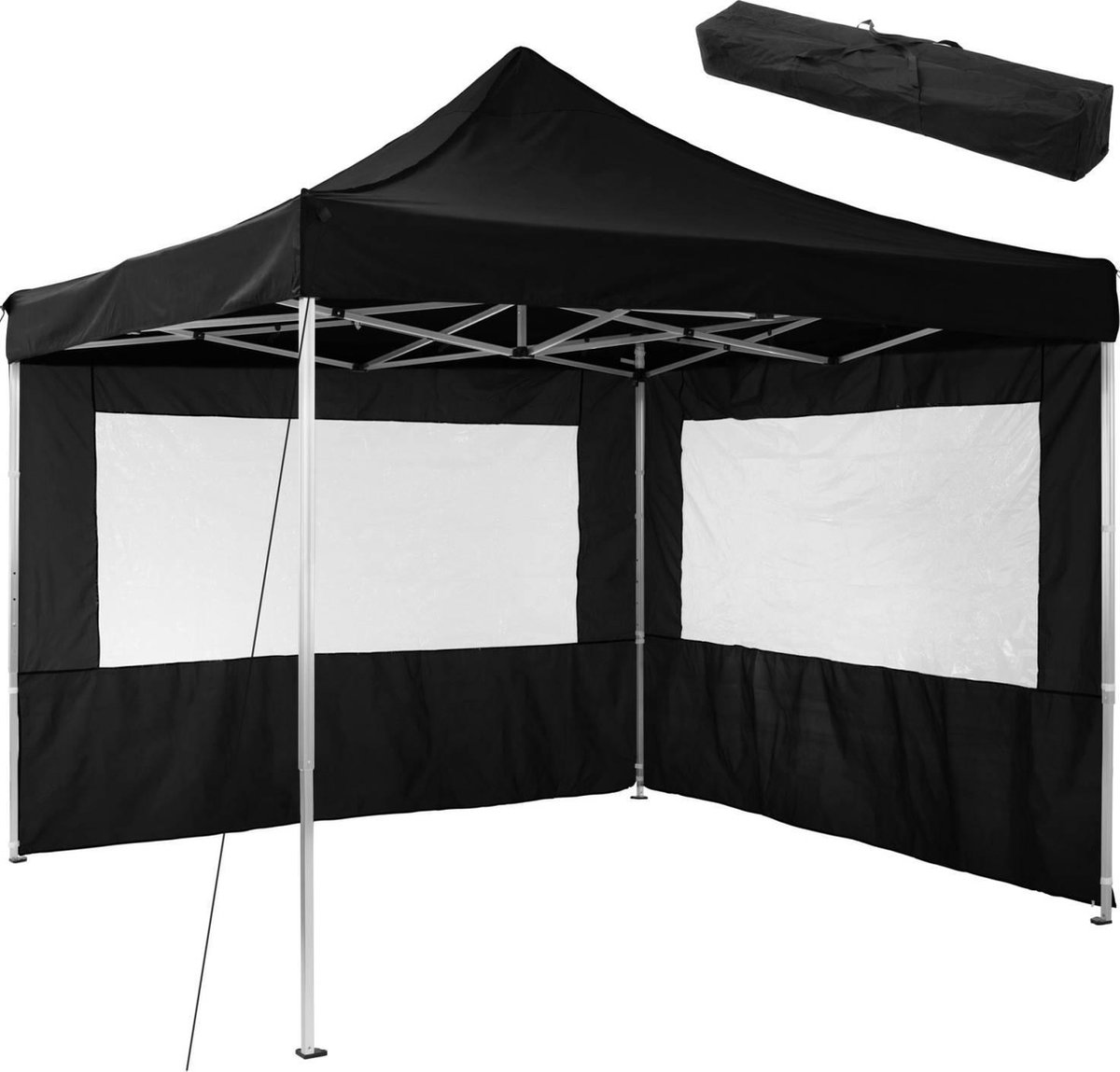 Tectake - Partytent 3x3 M. Opvouwbaar- 2 Wanden- 403149 - Blauw