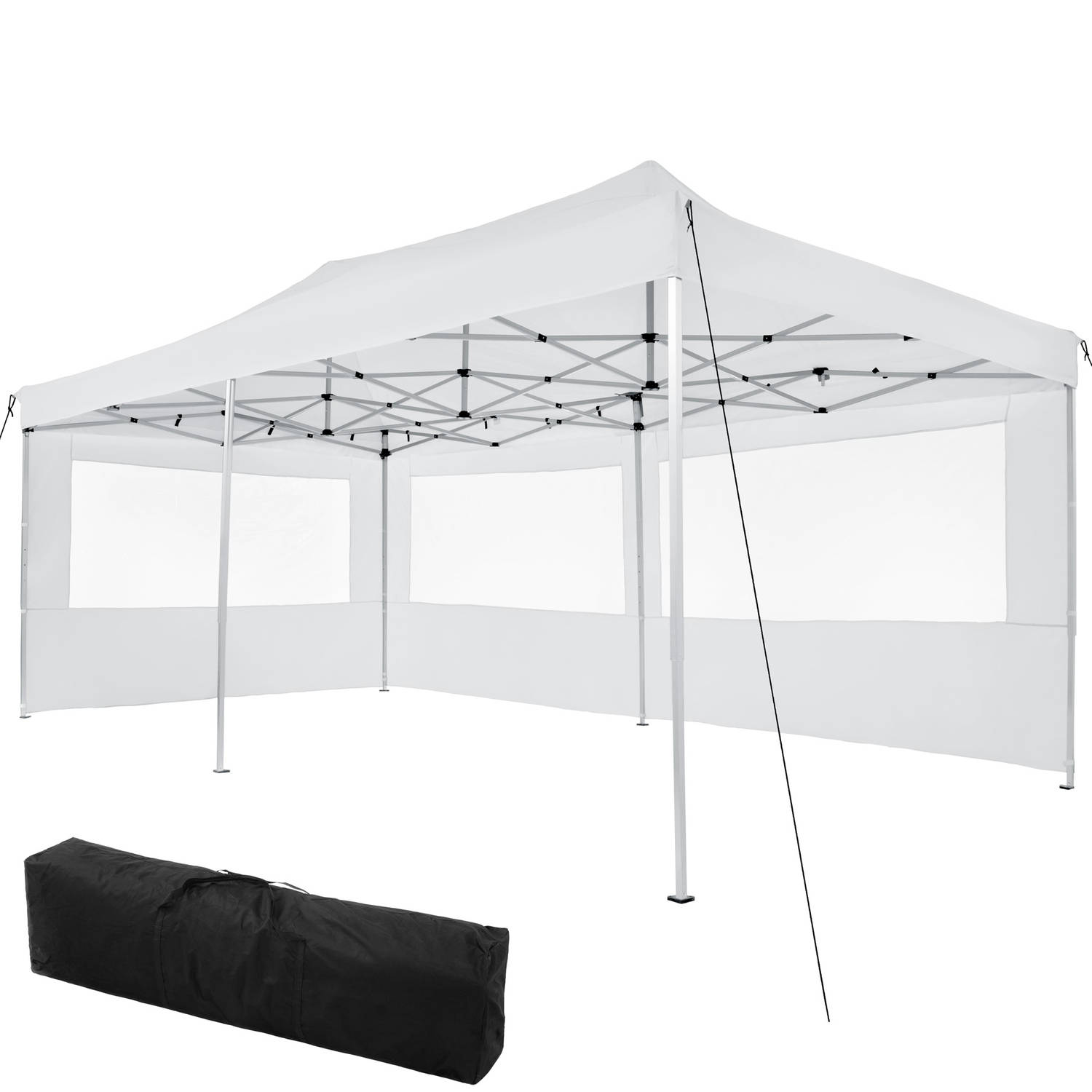 Tectake - Partytent Viola 3x6 M Met 2 Zijdelen Wit - 403158