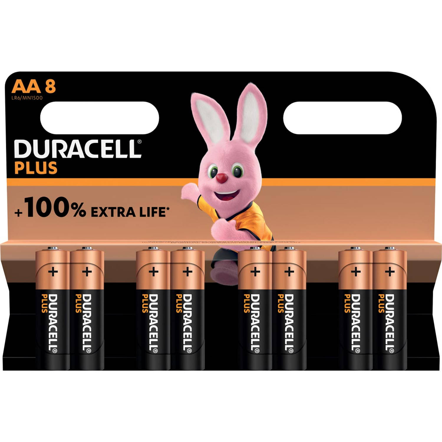 Duracell Batterij Plus 100% Aa, Blister Van 8 Stuks 24 Stuks