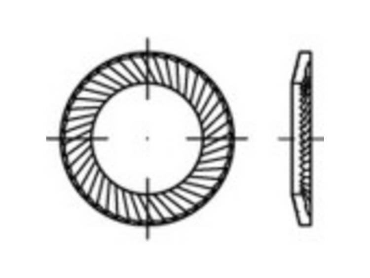 159348 Grendeltandschijven Binnendiameter: 2.5 mm Verenstaal Verzinkt 500 stuk(s)