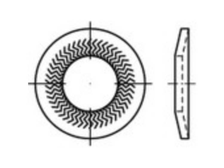 159389 Grendelschijven Binnendiameter: 4 mm Verenstaal Verzinkt 250 stuk(s)