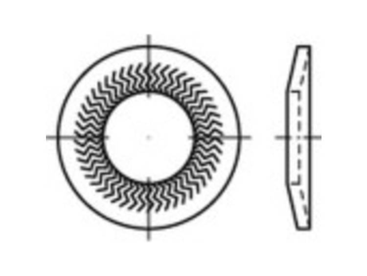 159408 Grendelschijven Binnendiameter: 8 mm Verenstaal Verzinkt 250 stuk(s)