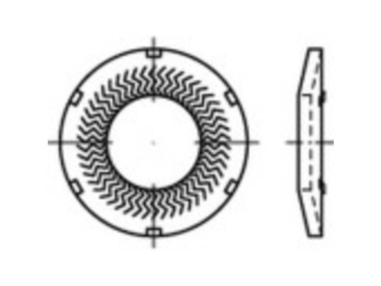 159422 Grendelschijven Binnendiameter: 6 mm Verenstaal Verzinkt 250 stuk(s)