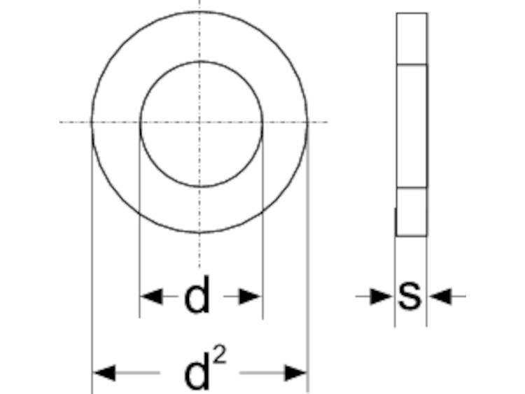 TOOLCRAFT A3,2 D125-A2 194694 Onderlegringen Binnendiameter: 3.2 mm M3 RVS A2 100 stuk(s)