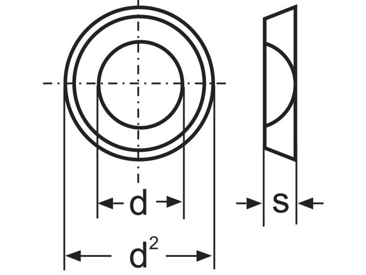 TOOLCRAFT A5,3 D125:A2K 194701 Onderlegringen Binnendiameter: 5.3 mm M5 DIN 125 Staal Verzinkt 100 stuk(s)