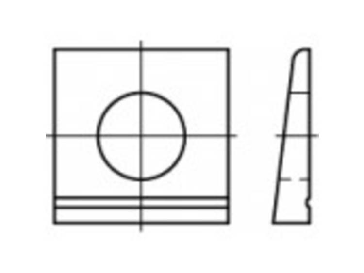 TOOLCRAFT 1060740 Keilschijven Binnendiameter: 9 mm DIN 435 RVS A2 50 stuk(s)