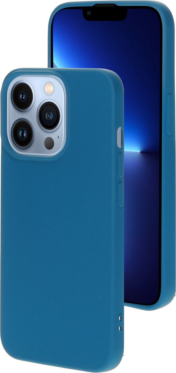 MOBIPARTS iPhone 13 Pro Siliconen Hoesje Blueberry Blue