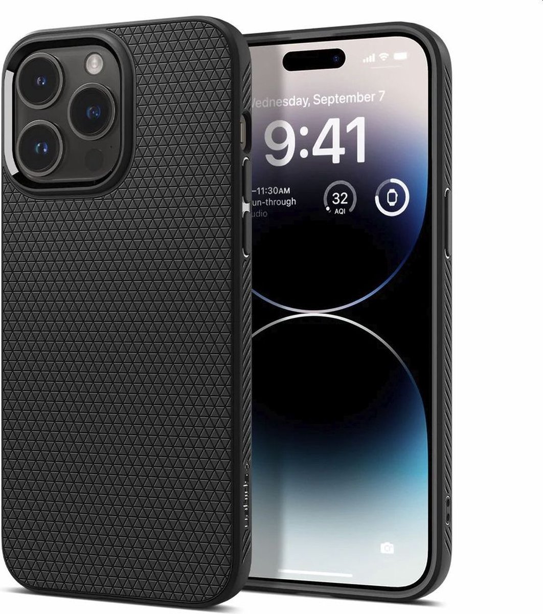 Spigen iPhone 14 Pro Max Liquid Air Hoesje - Zwart