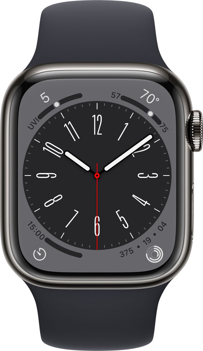 Apple Watch Series 8 Cellular 41 Mm Graphite/stainless Steel/midnight - Zwart