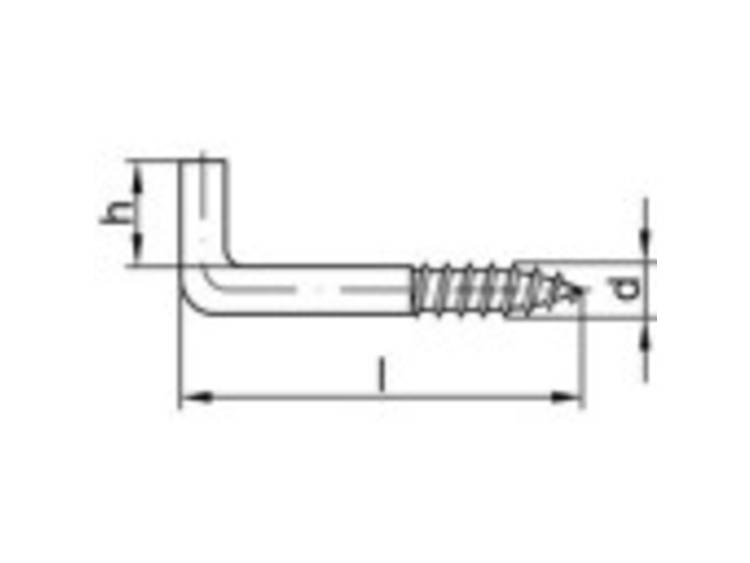 TOOLCRAFT Gewoon schroefhaken 80 mm Galvanisch verzinkt staal 100 stuk(s)