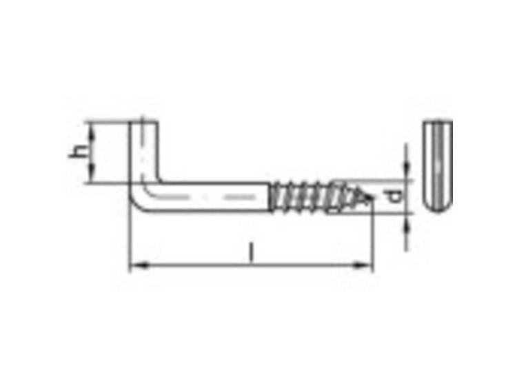 TOOLCRAFT Schlitzschraubhaken 40 mm Galvanisch verzinkt staal 100 stuk(s)