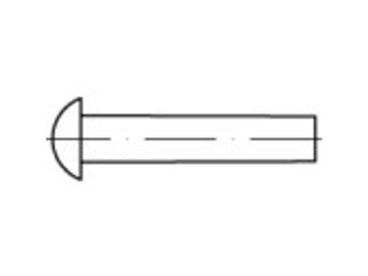 TOOLCRAFT 112115 Halfronde klinknagel (Ã x l) 2 mm x 4 mm Staal 1000 stuk(s)