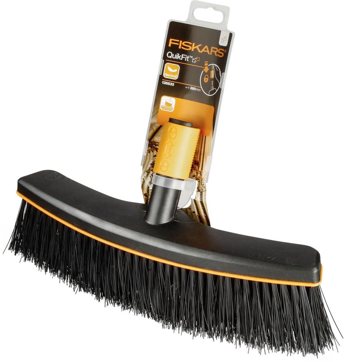 Fiskars Quikfit Straatbezem - Zwart