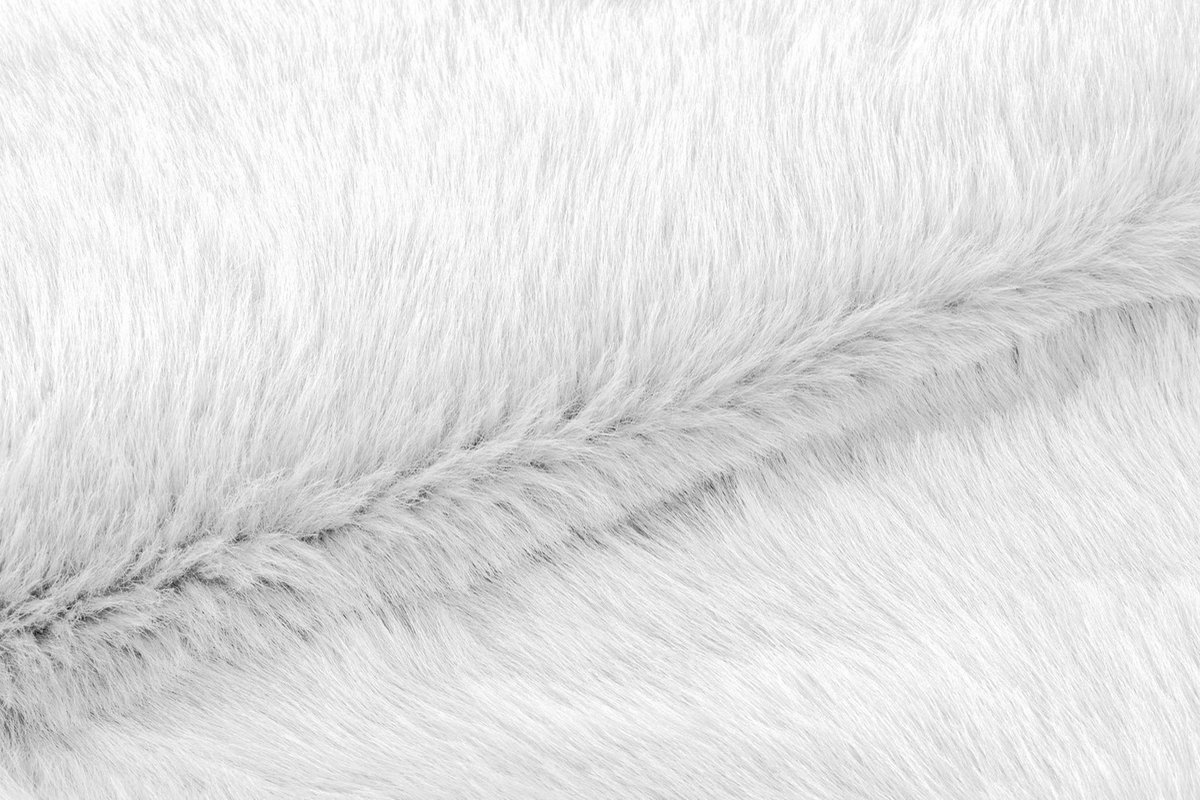 Heckett & Lane Fake Fur Plaid Perle - Misty White 140x200cm