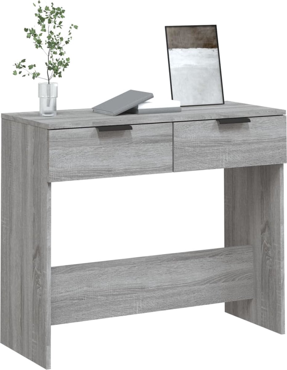 Vidaxl Wandtafel 90x36x75 Cm Bewerkt Hout Sonoma Eikenkleurig - Grijs