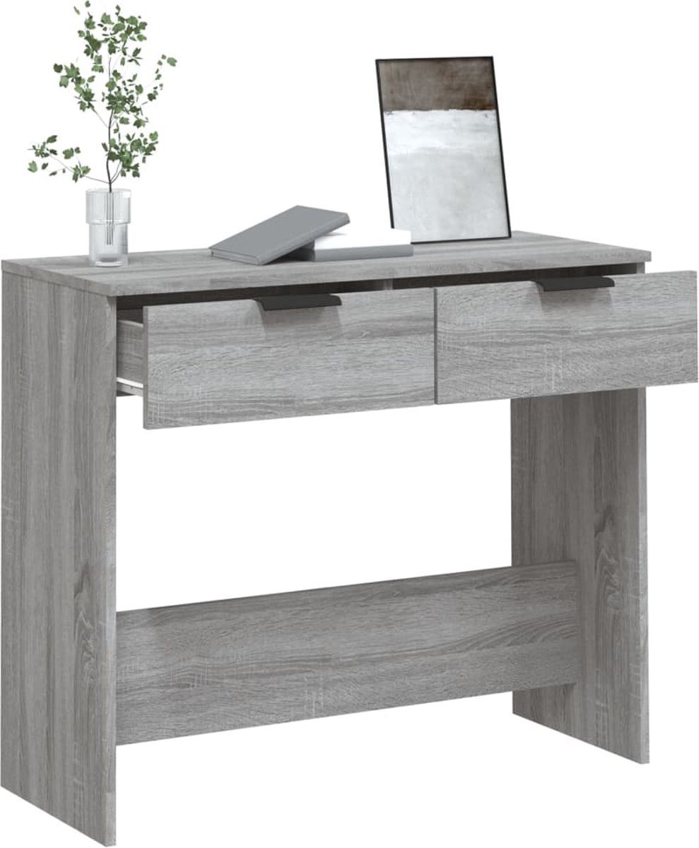 Vidaxl Wandtafel 90x36x75 Cm Bewerkt Hout Sonoma Eikenkleurig - Grijs