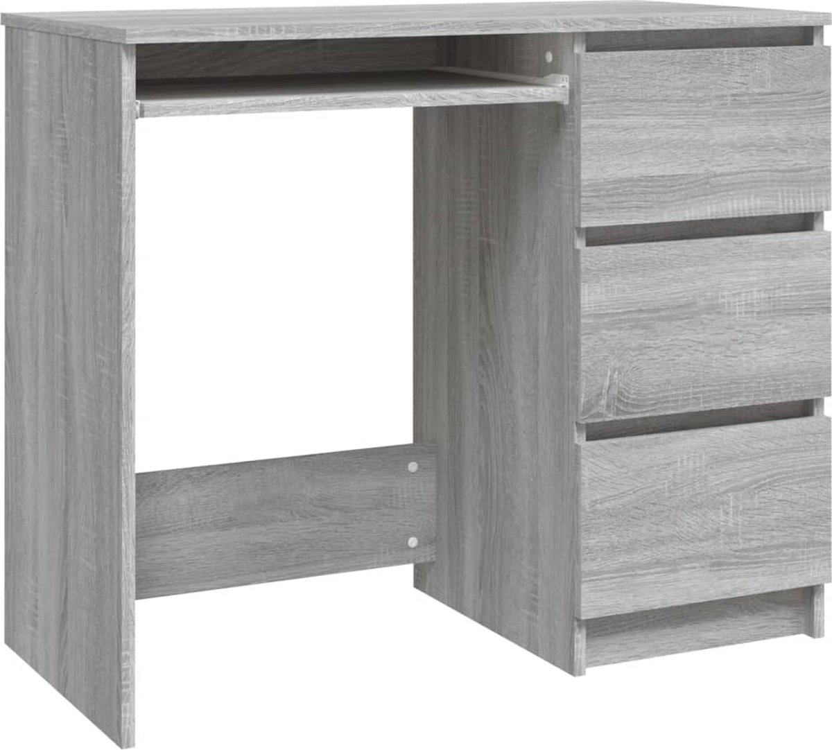 Vidaxl Bureau 90x45x76 Cm Bewerkt Hout Sonoma Eikenkleurig - Grijs