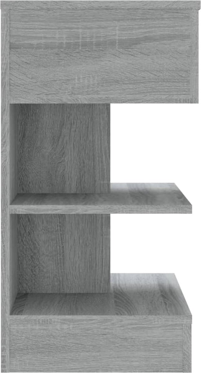 Vidaxl Nachtkastje 40x35x65 Cm Bewerkt Hout Sonoma Eikenkleurig - Grijs