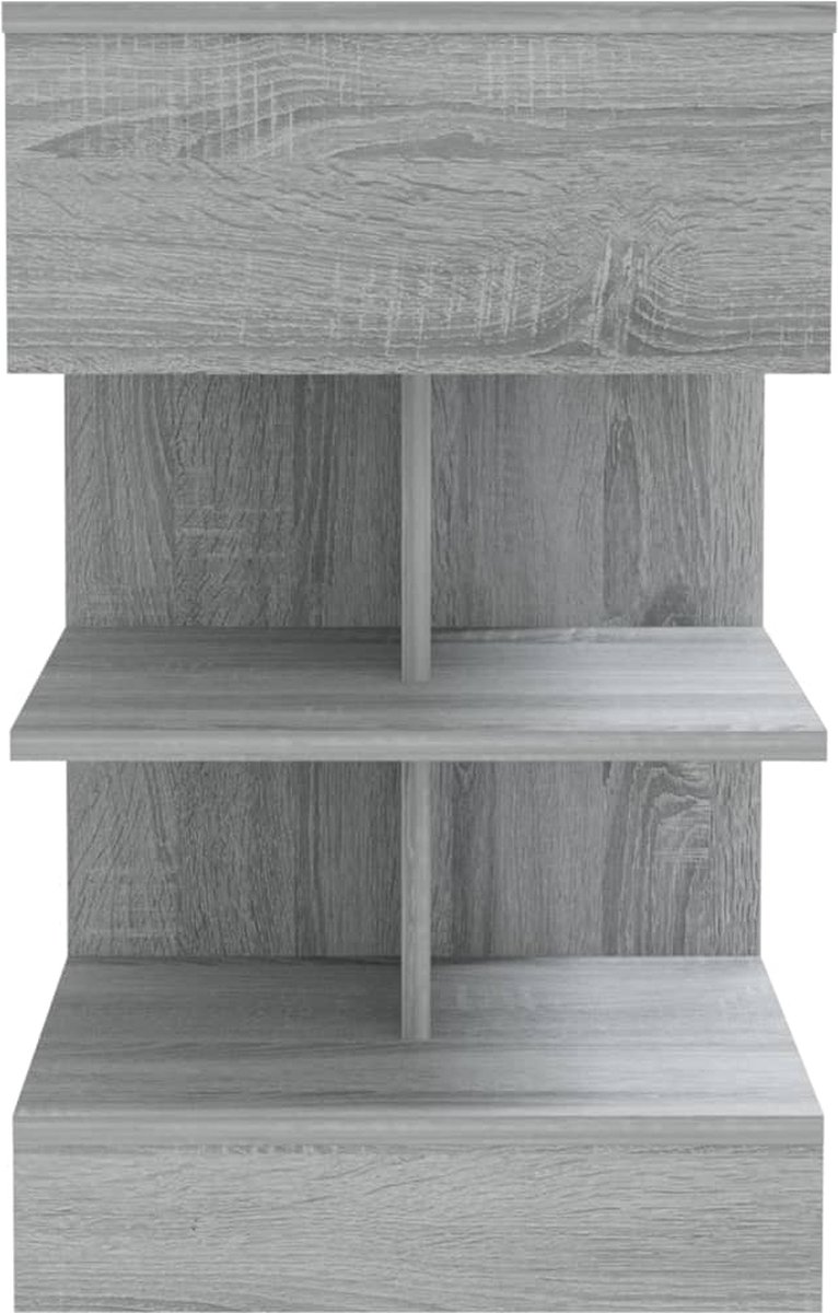 Vidaxl Nachtkastje 40x35x65 Cm Bewerkt Hout Sonoma Eikenkleurig - Grijs