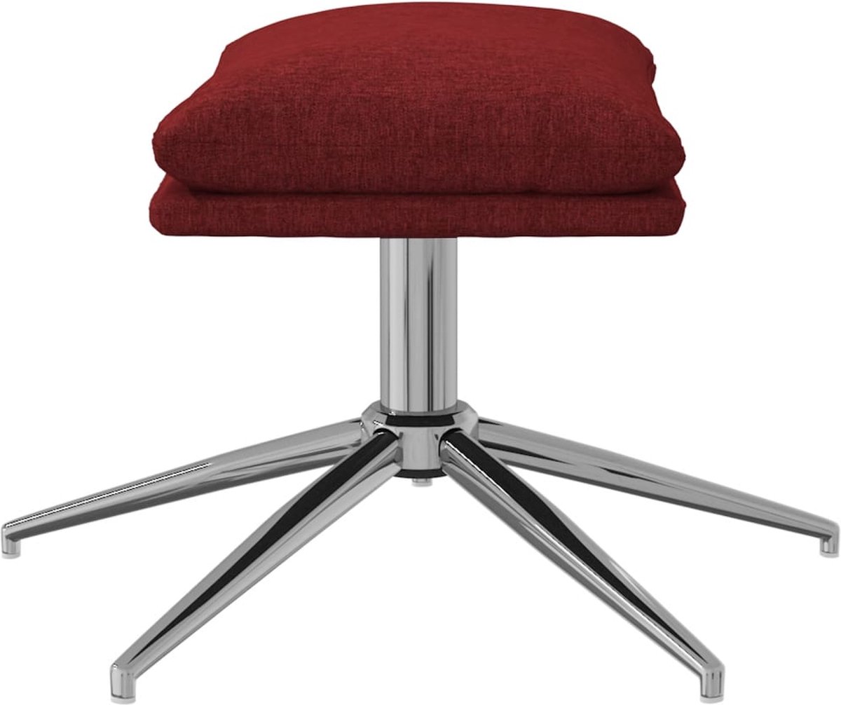 Vidaxl Voetenbank 60x60x39 Cm Stof Wijn - Rood